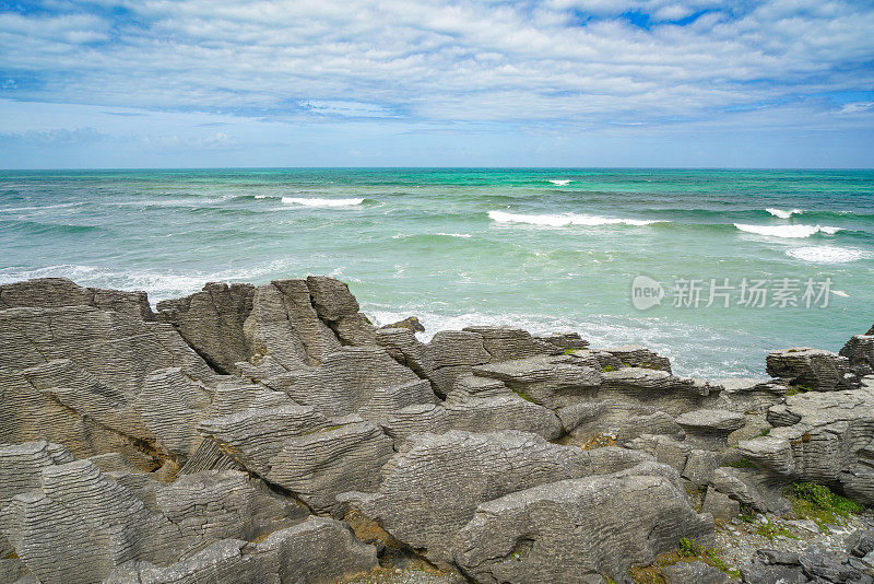 Punakaiki Pancake Rocks and Blowholes Walk, Paparoa国家公园，新西兰